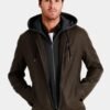 Marsden Brown Hooded Leather Jacket