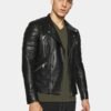 Men Gladiator Black Leather Biker Jacket