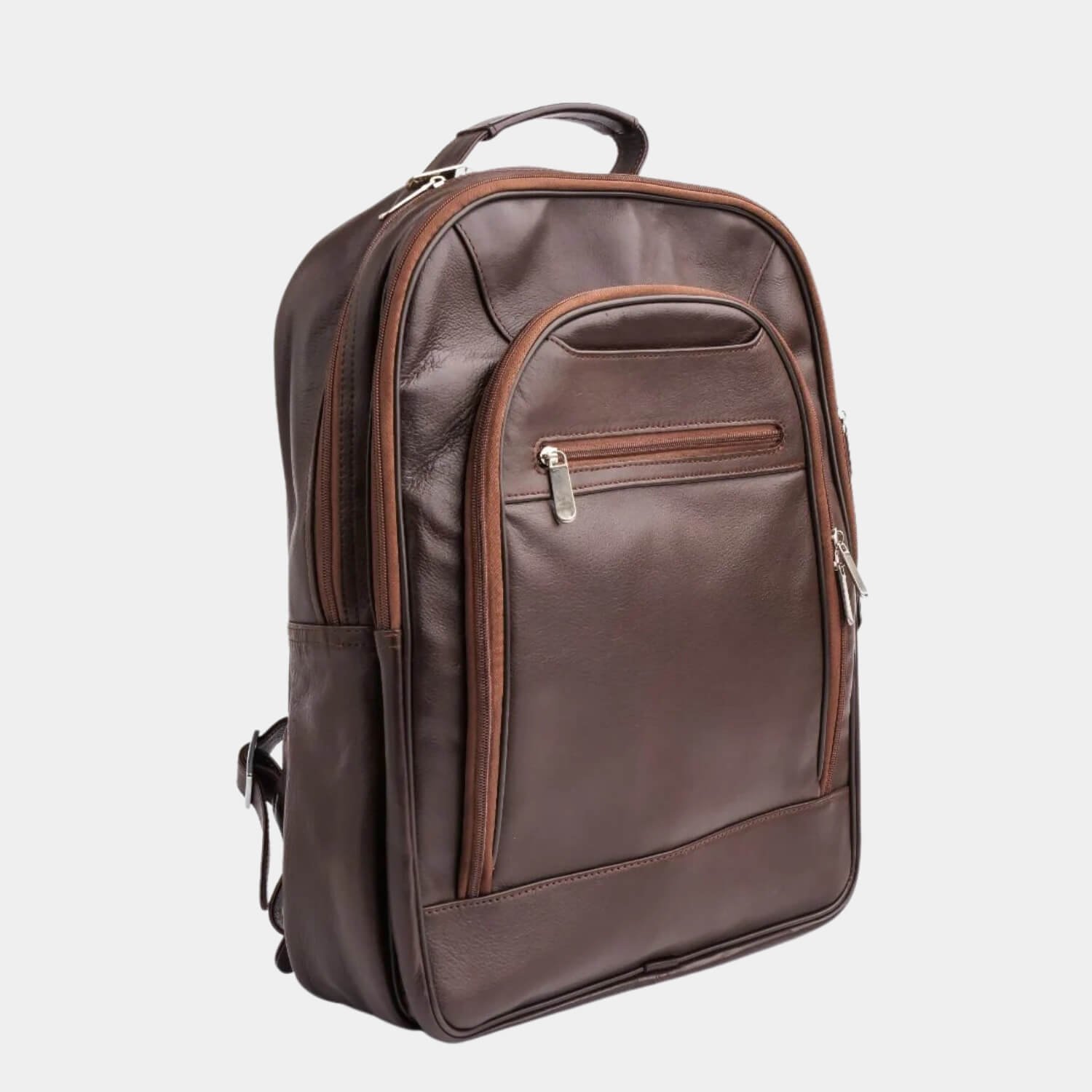 Trio Brown Leather Backpack