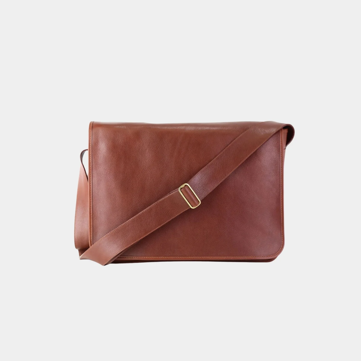 Classic Dark Brown Leather Messenger Bag