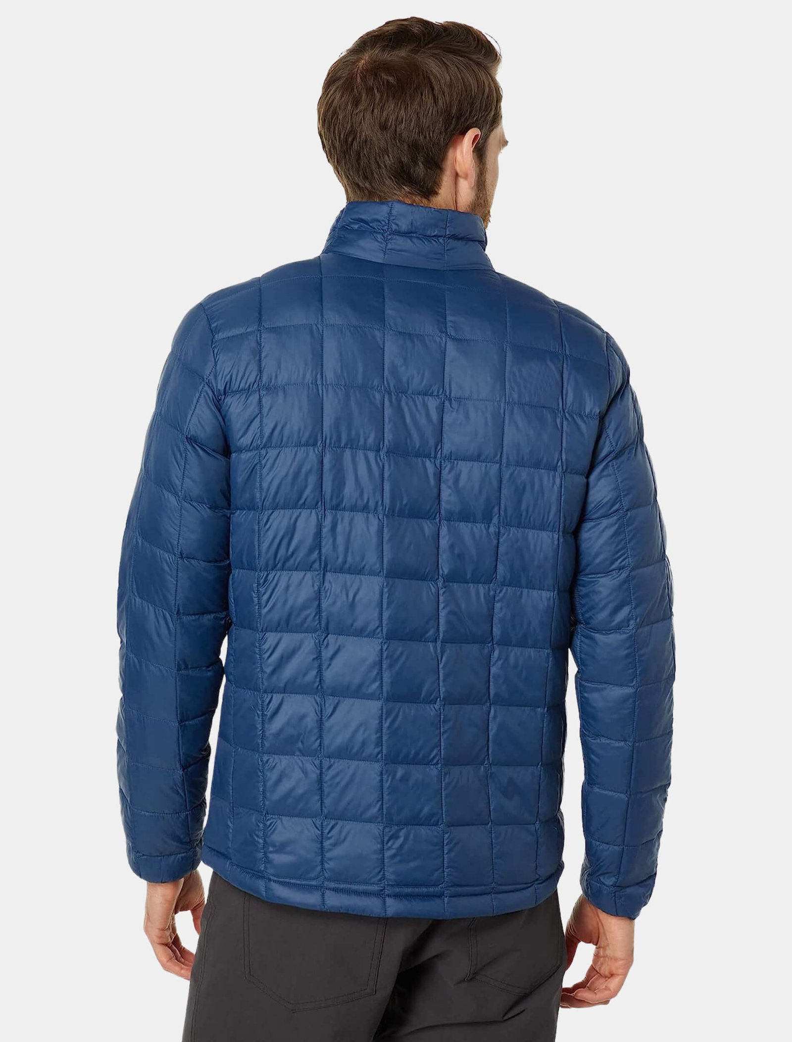 Mens Classic Blue Quilted Puffer Jacket Back