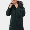 Mens Classic Green Hooded Parka Jacket