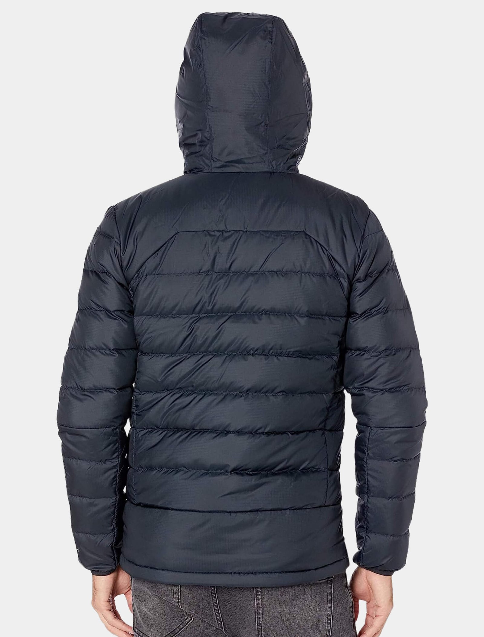 Mens Classy Black Hooded Puffer Jacket Back