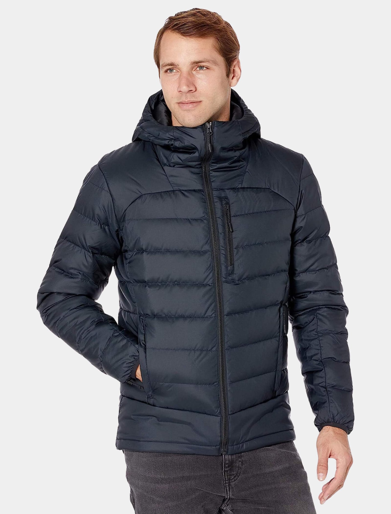 Mens Classy Black Hooded Puffer Jacket