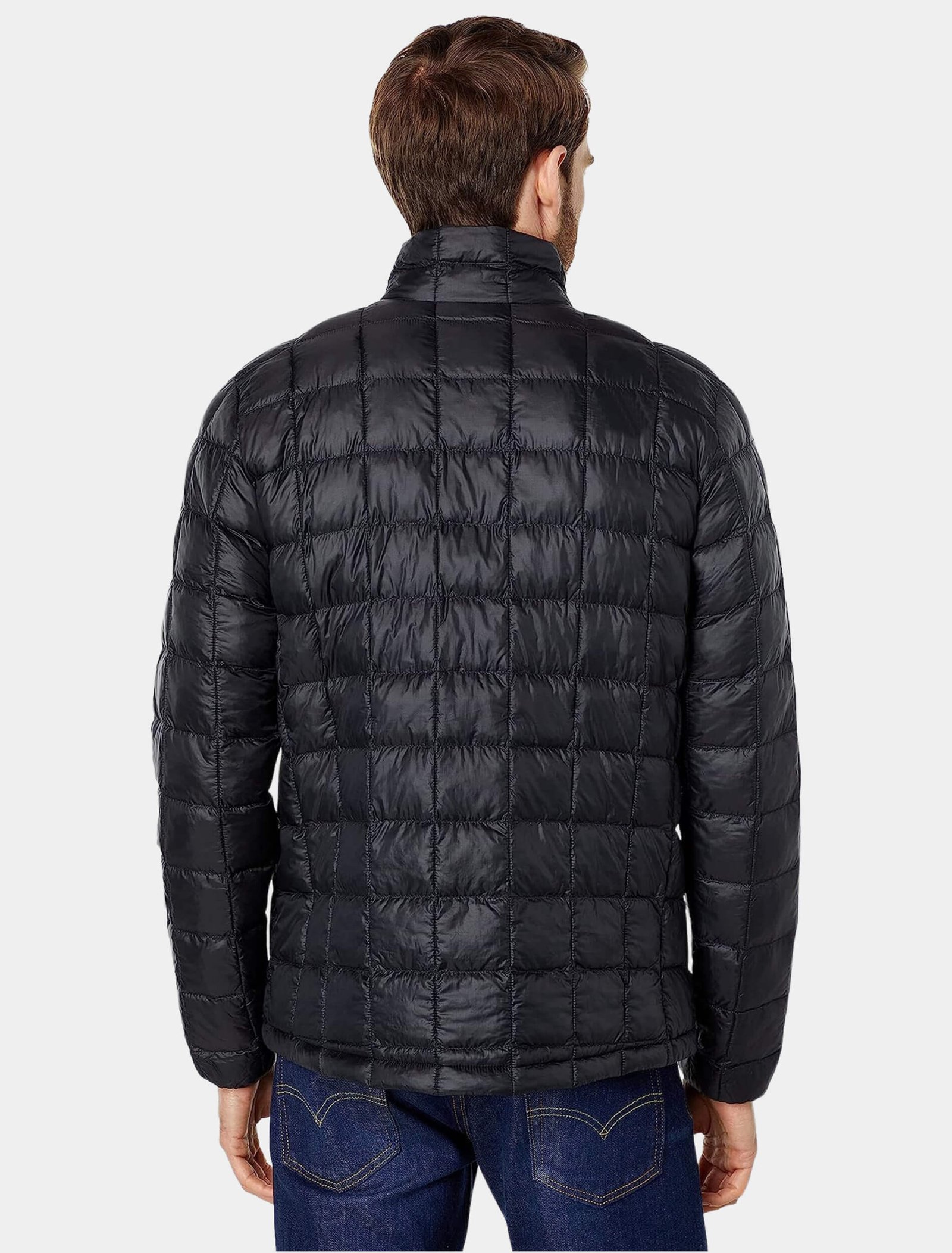 Mens Classy Black Quilted Puffer Jacket Back