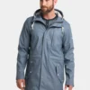 Mens Classy Blue Hooded Parka Jacket