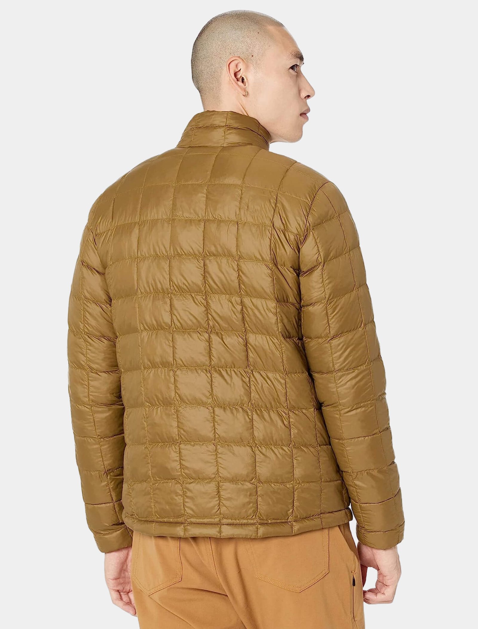 Mens Classy Golden Quilted Puffer Jacket Back