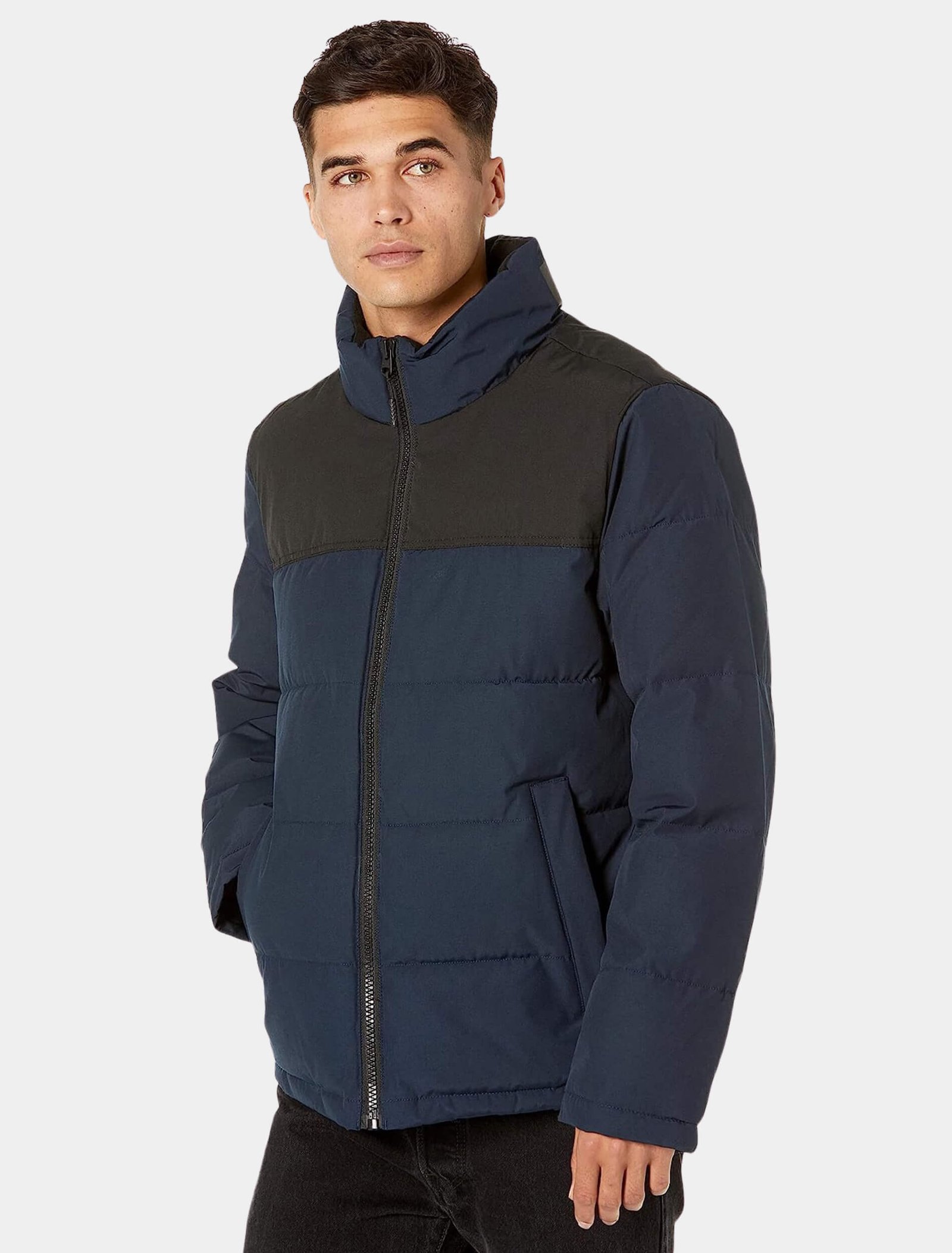 Mens Classy Navy Blue Quilted Puffer Jacket