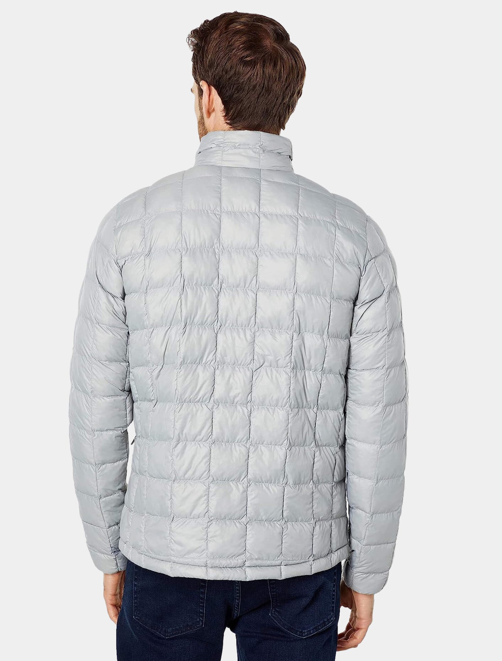 Mens Classy White Quilted Puffer Jacket Back