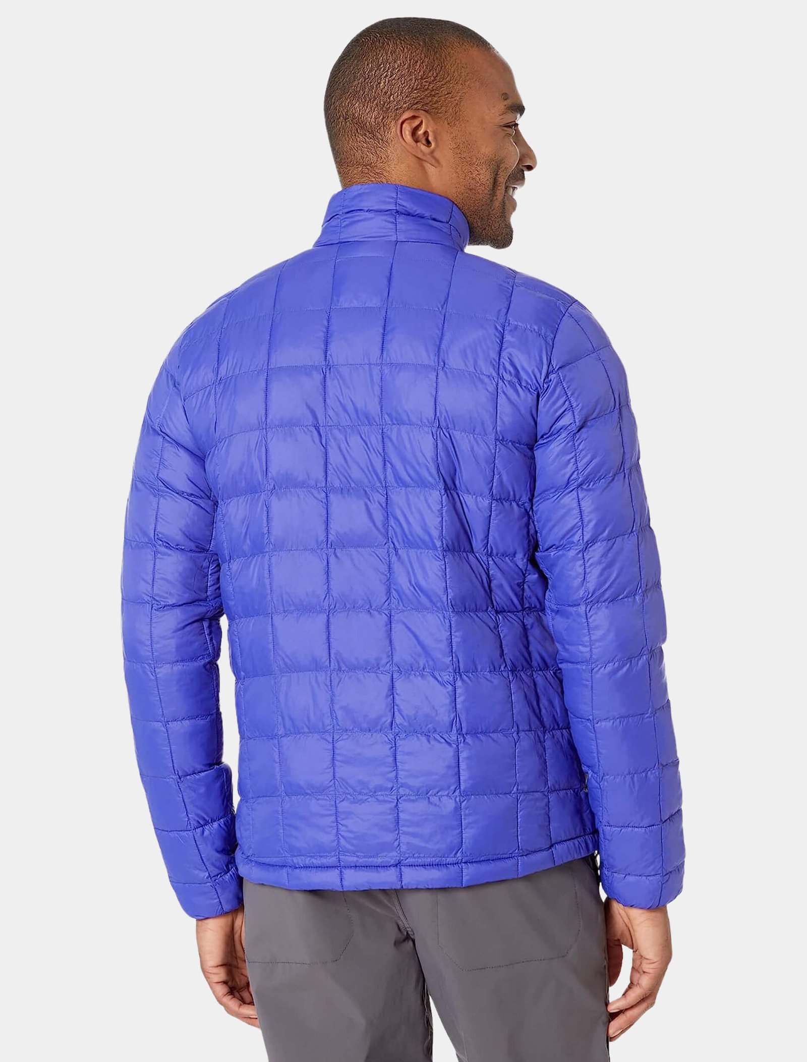 Mens John Blue Quilted Puffer Jacket Back