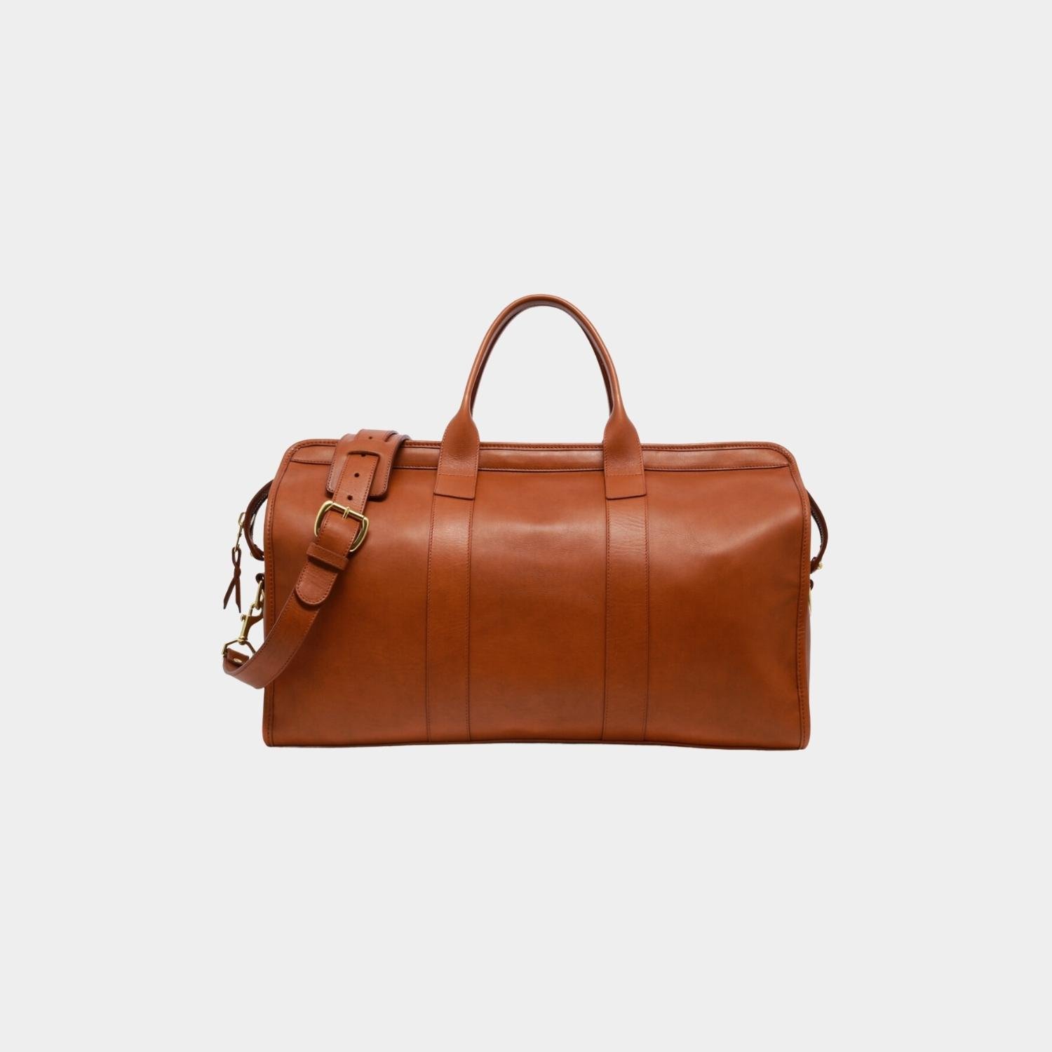 Signature Tan Leather Duffle Bag