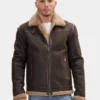 Mens Classic Dark Brown Aviator Jacket