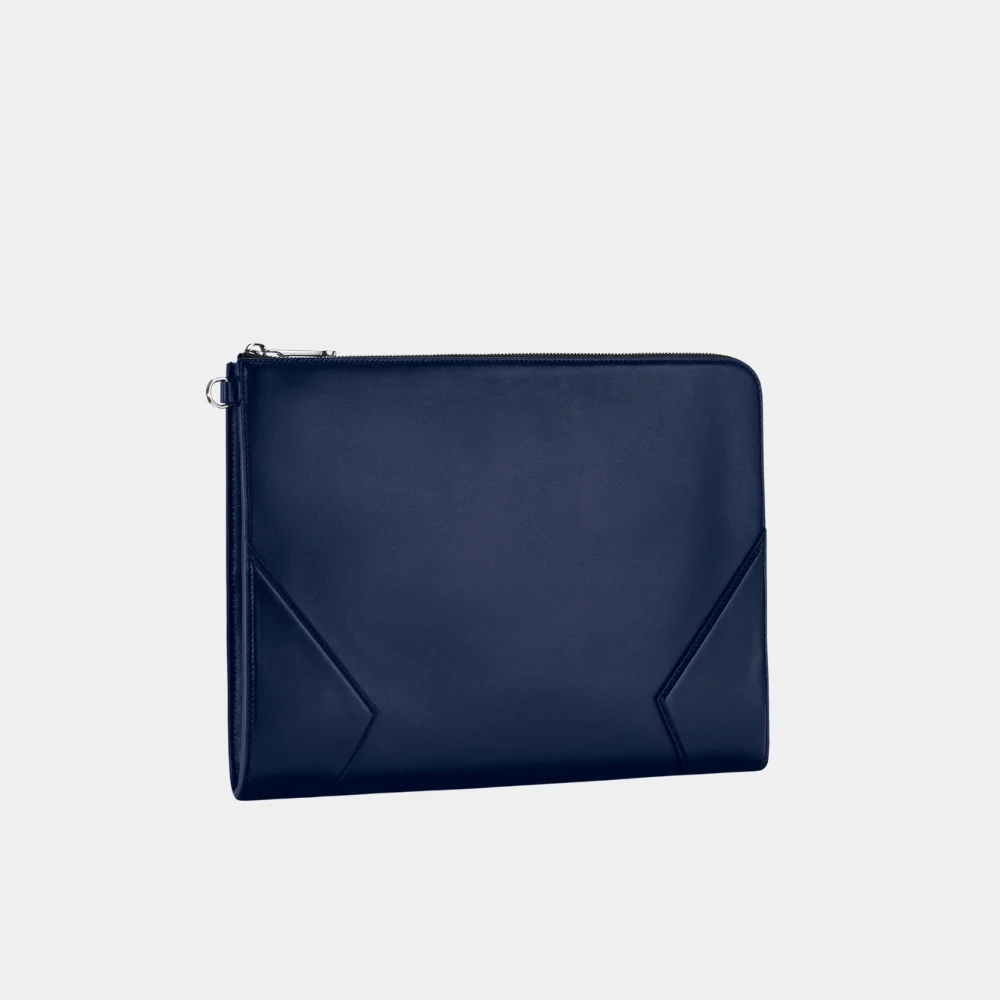 Premium Blue Leather Portfolio Bag