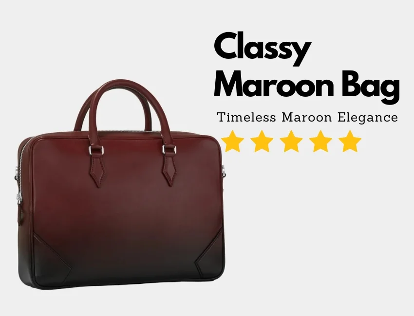 Buy Classy Maroon 17 inches Leather Laptop Briefcase Bag For Unique Style