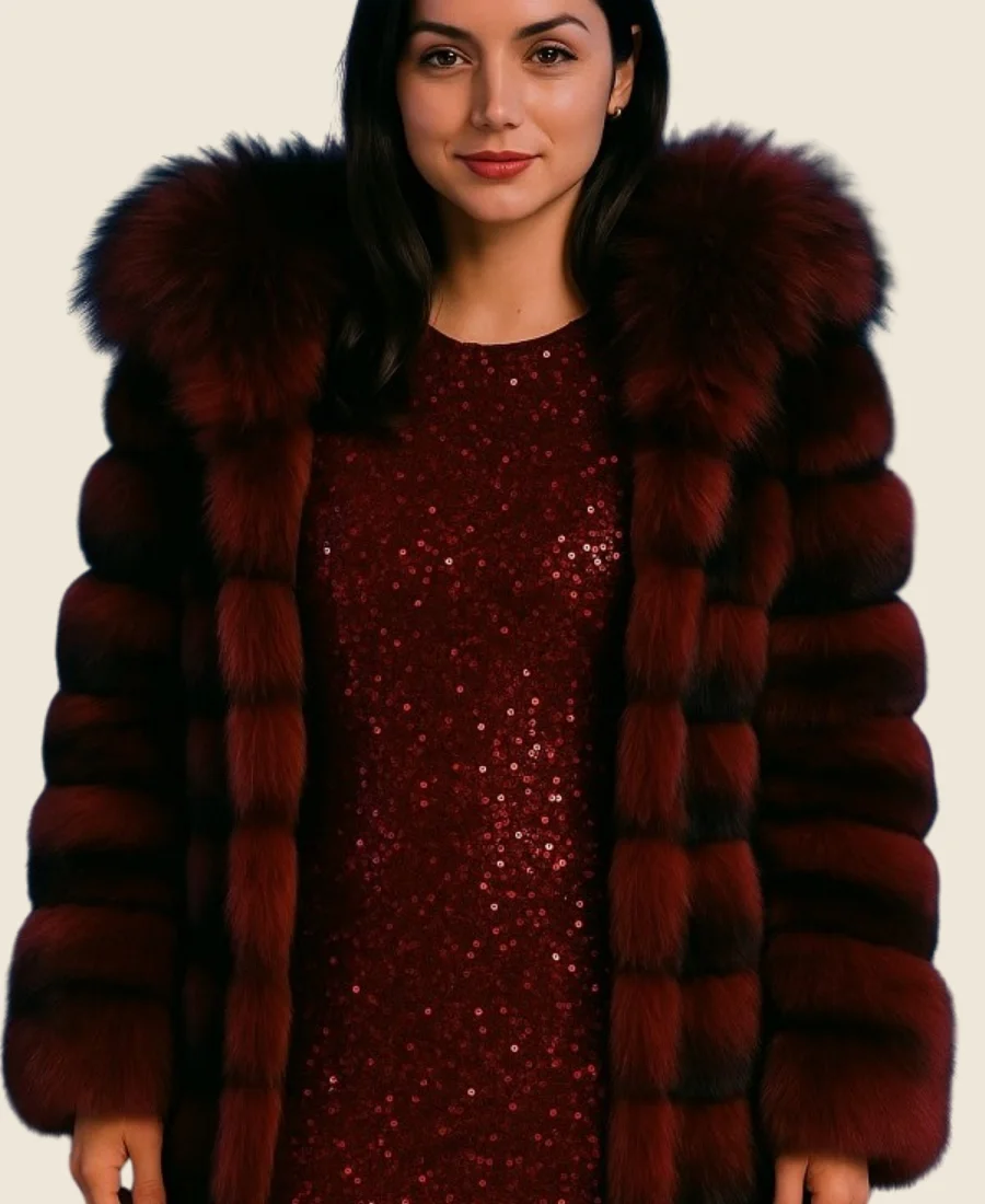 Ballerina 2025 Ana de Armas Fur Trench Coat