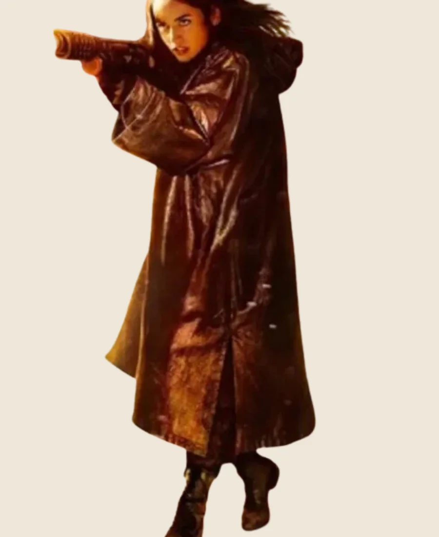 Ballerina 2025 Ana de Armas Leather Trench Coat