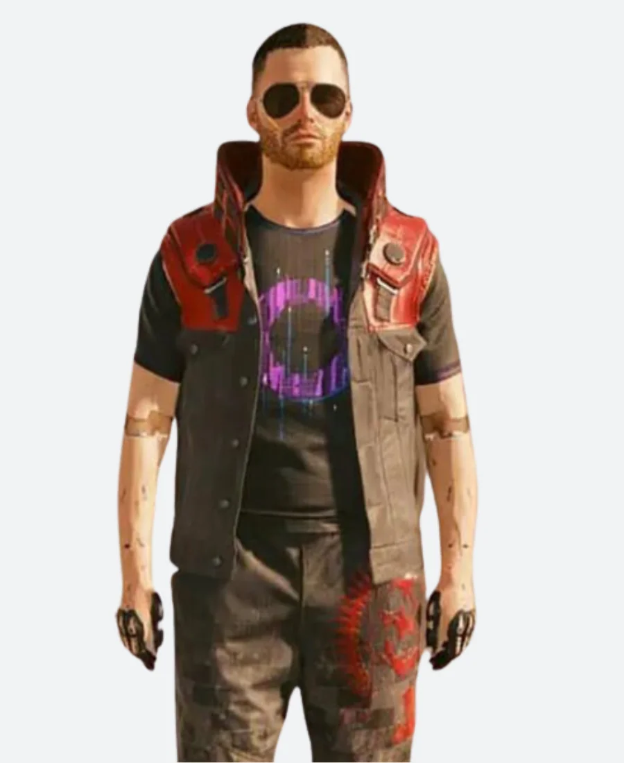Cyberpunk Rarog Red Rebels Leather Vest
