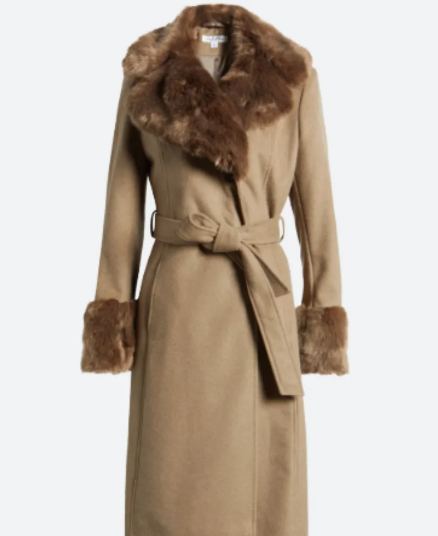Elementary S04 Barbara Howard Fur Trench Coat