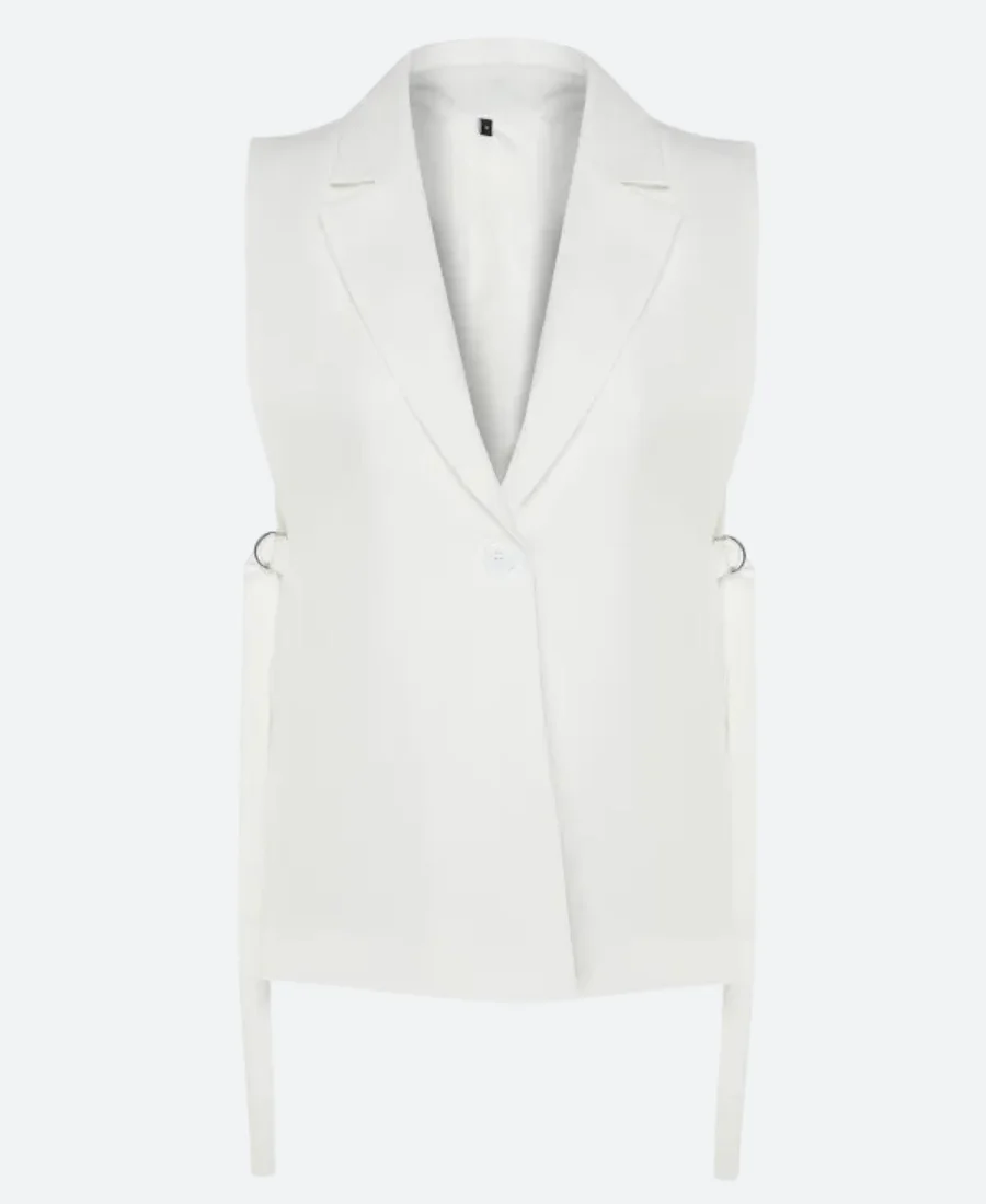 Lily Collins Emily in Paris S02 White Vest