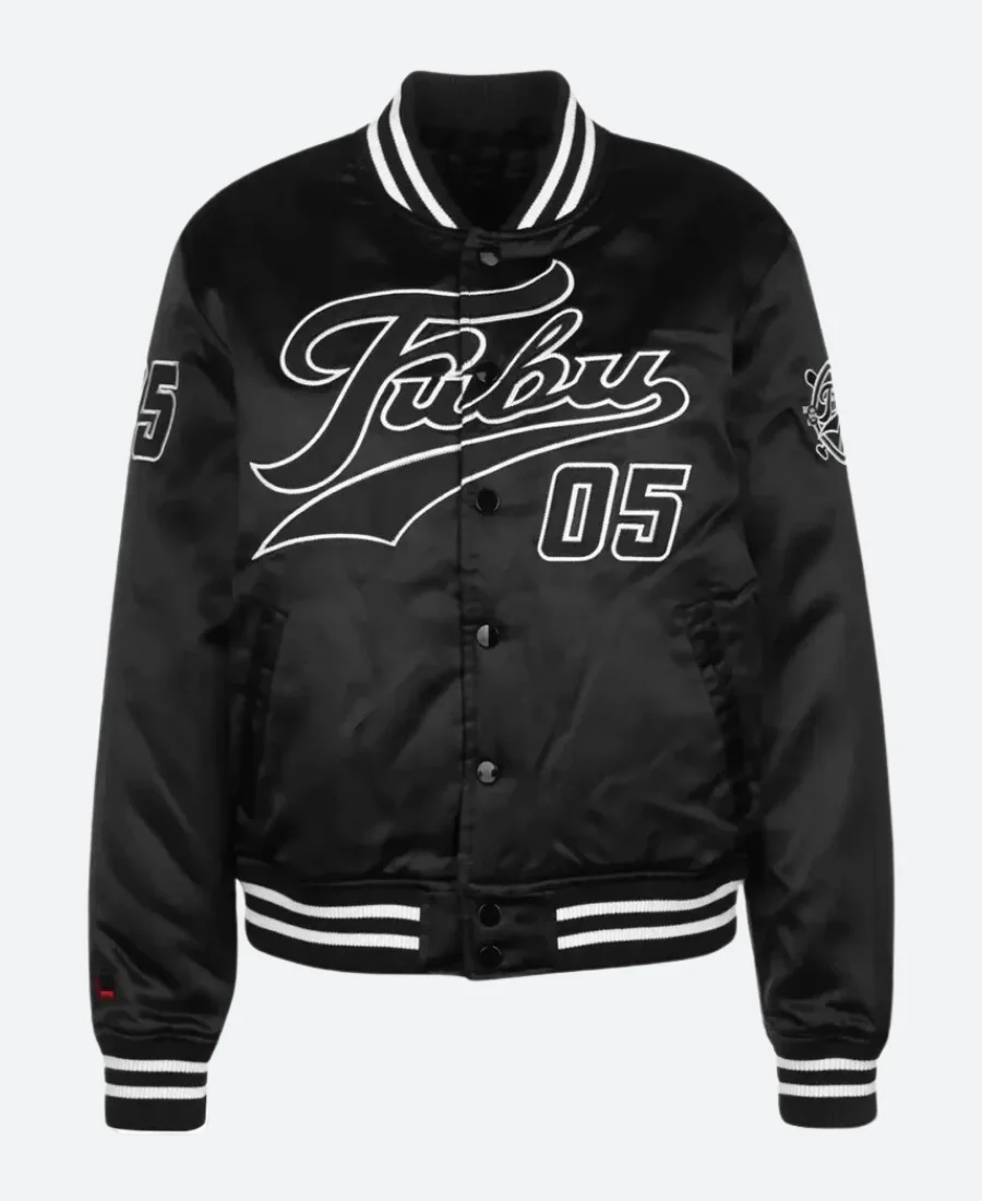 FUBU Black Varsity Jacket Front Image