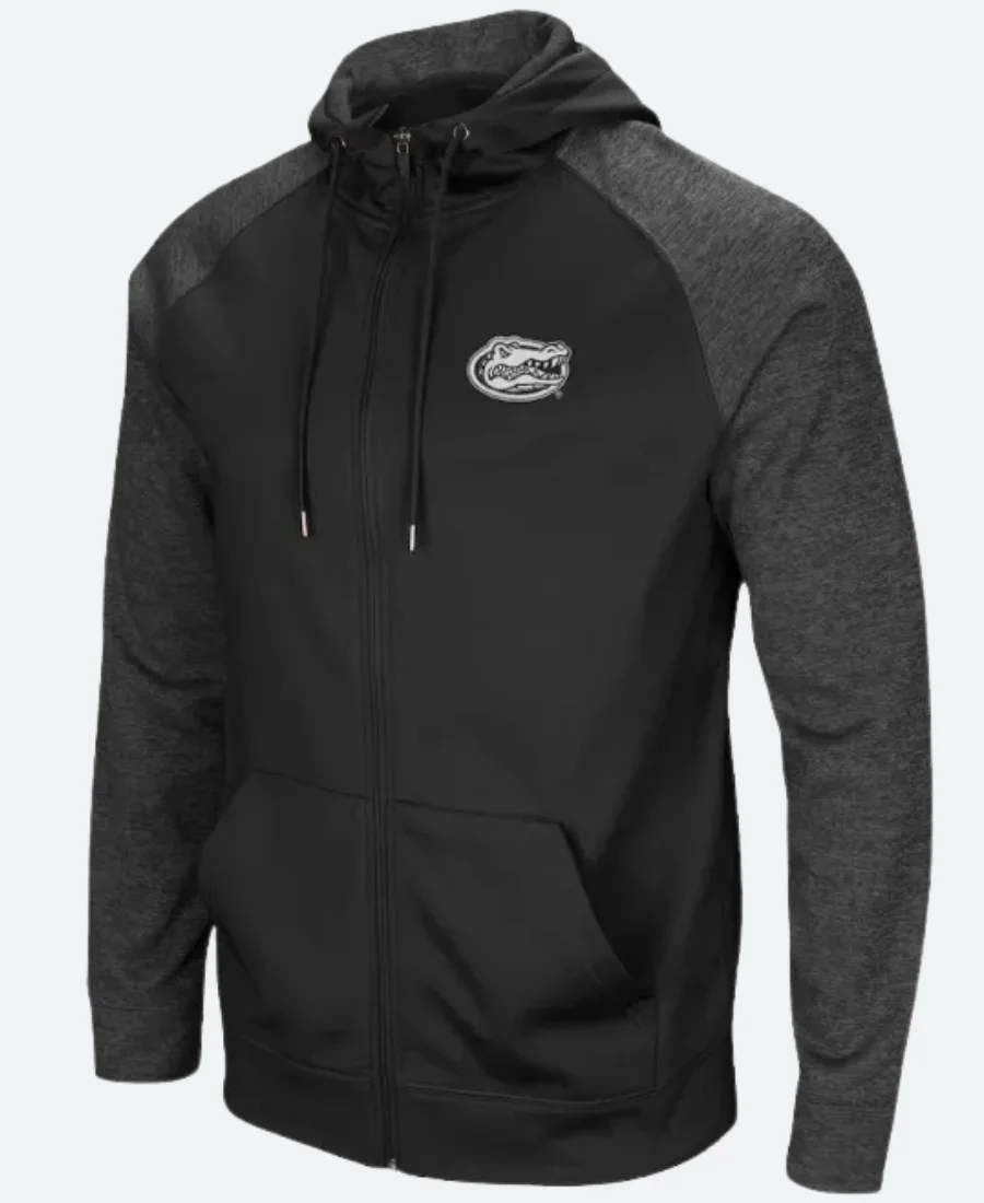Florida Gators Blackout Black Raglan Hooded Jacket