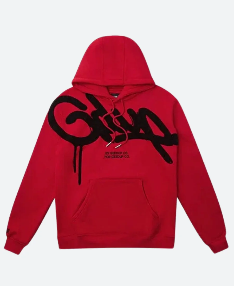 Geedup Red Hoodie Front Image