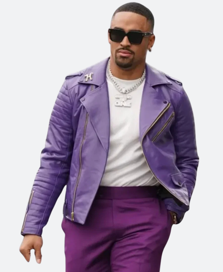Jalen Hurts Biker Leather Jacket