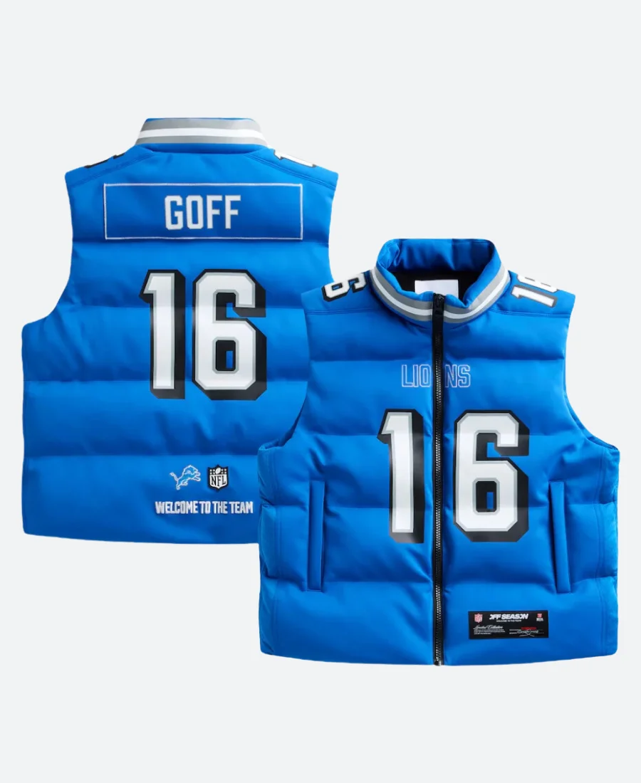 Jared Goff Detroit Lions Off Season Puffer Vest