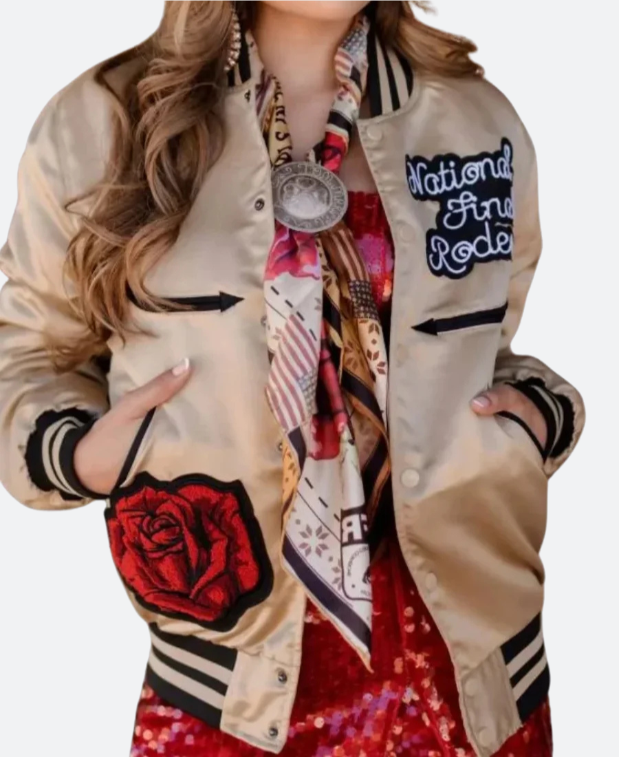 Las Vegas NFR Golden Silk Bomber Jacket