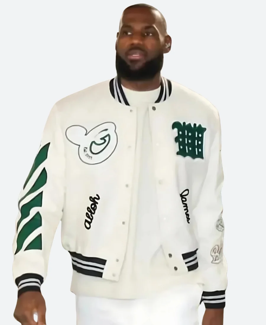 Lebron James Off White Kings Varsity Jacket