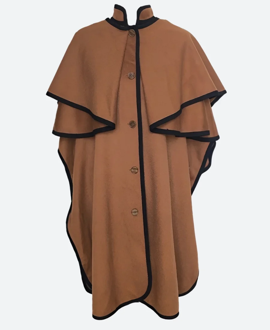 Lily Collins Emily in Paris S04 Brown Cape Coat