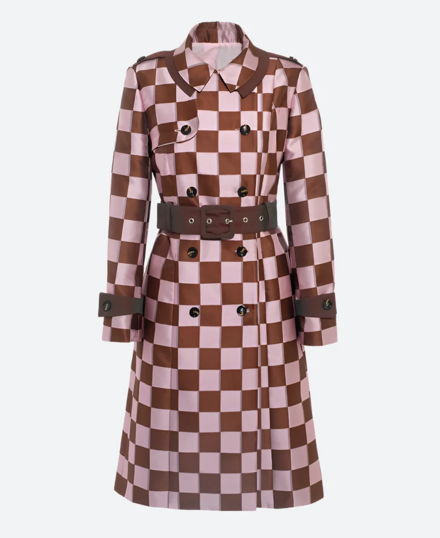 Lily Collins Emily in Paris S04 Checkered Coat