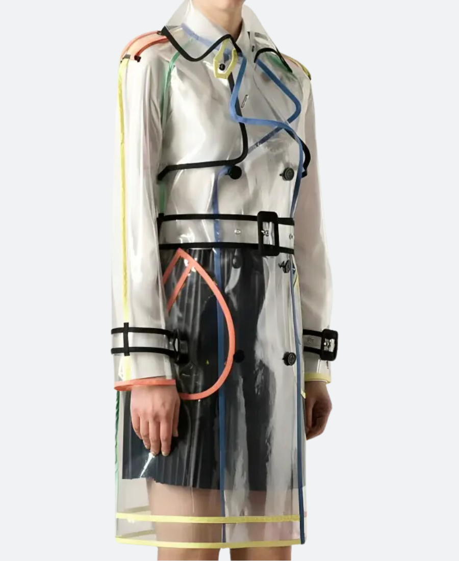 Lily Collins Emily in Paris Transparent PVC Coat