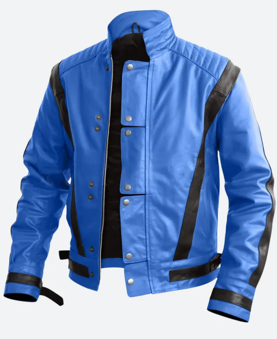 Michael Jackson Thriller Blue Leather Jacket