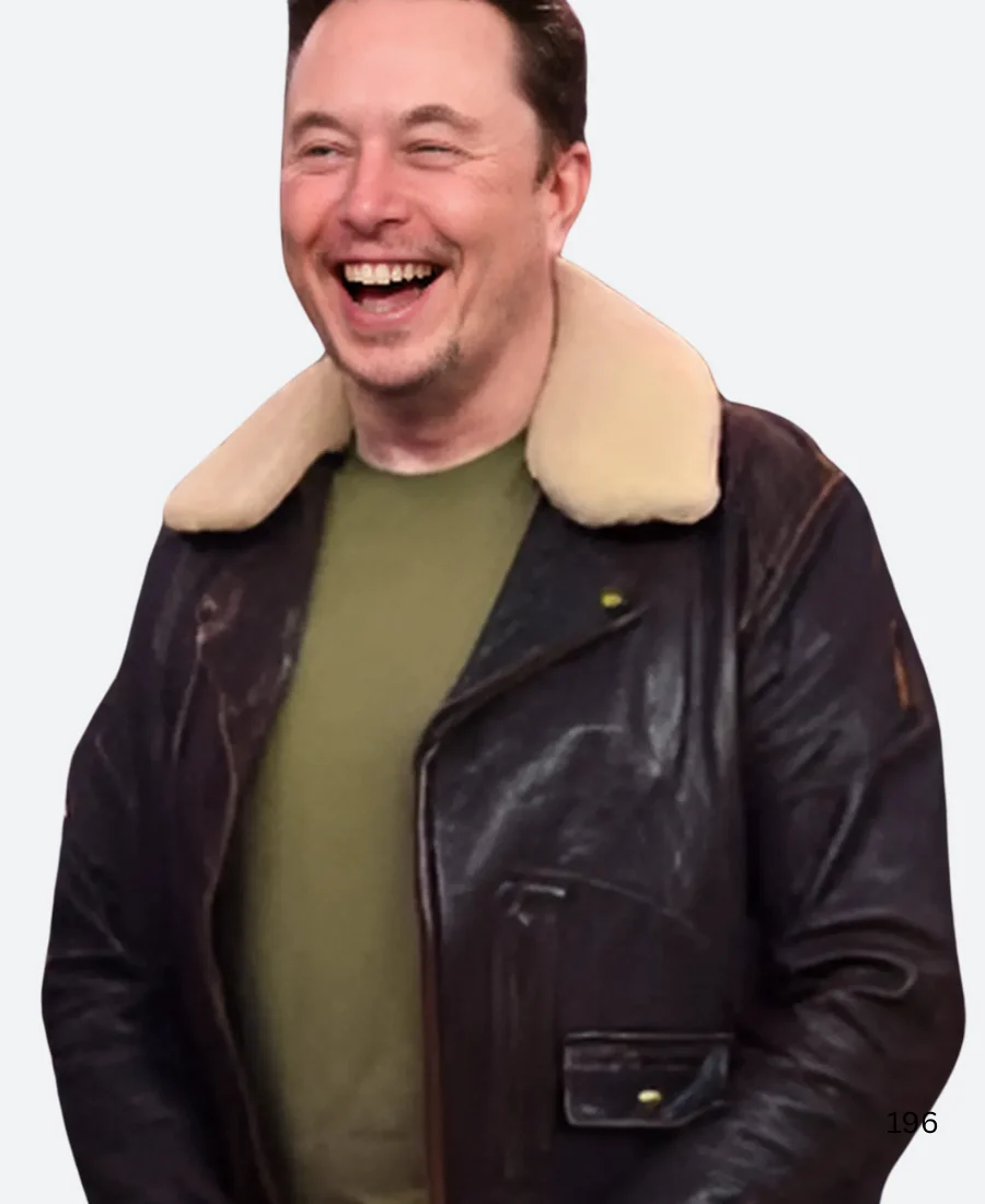 NY Times Dealbook Summit 2023 Elon Musk Shearling Leather Jacket