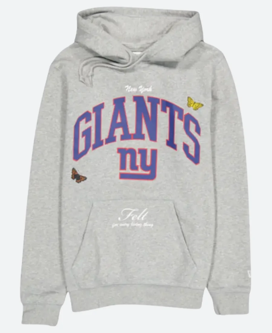 New York Giants Felt Grey Hoodie