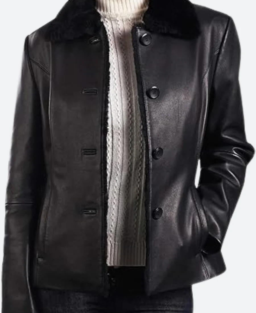 Night Out in Los Angeles Hailey Bieber Leather Jacket