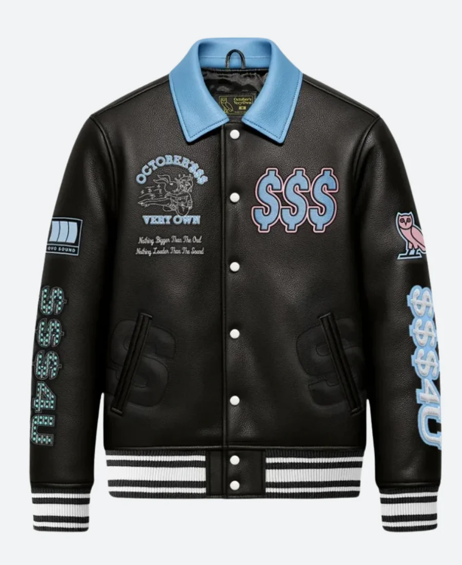 OVO X $$$4U Leather Varsity Jacket