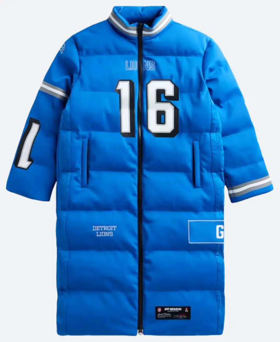 Off Season Jared Goff Detroit Lions Puffer Coat