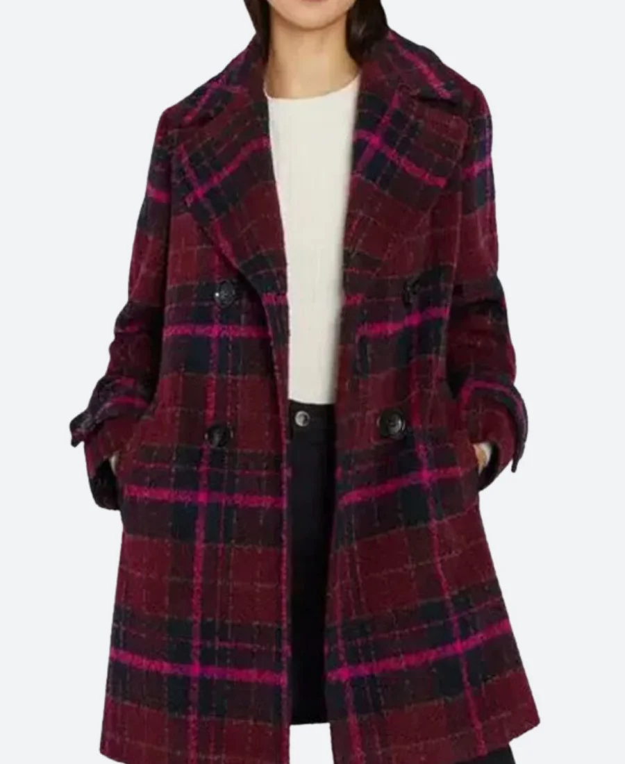 Murder In A Small Town 2024 Zoe Strachan Plaid Coat