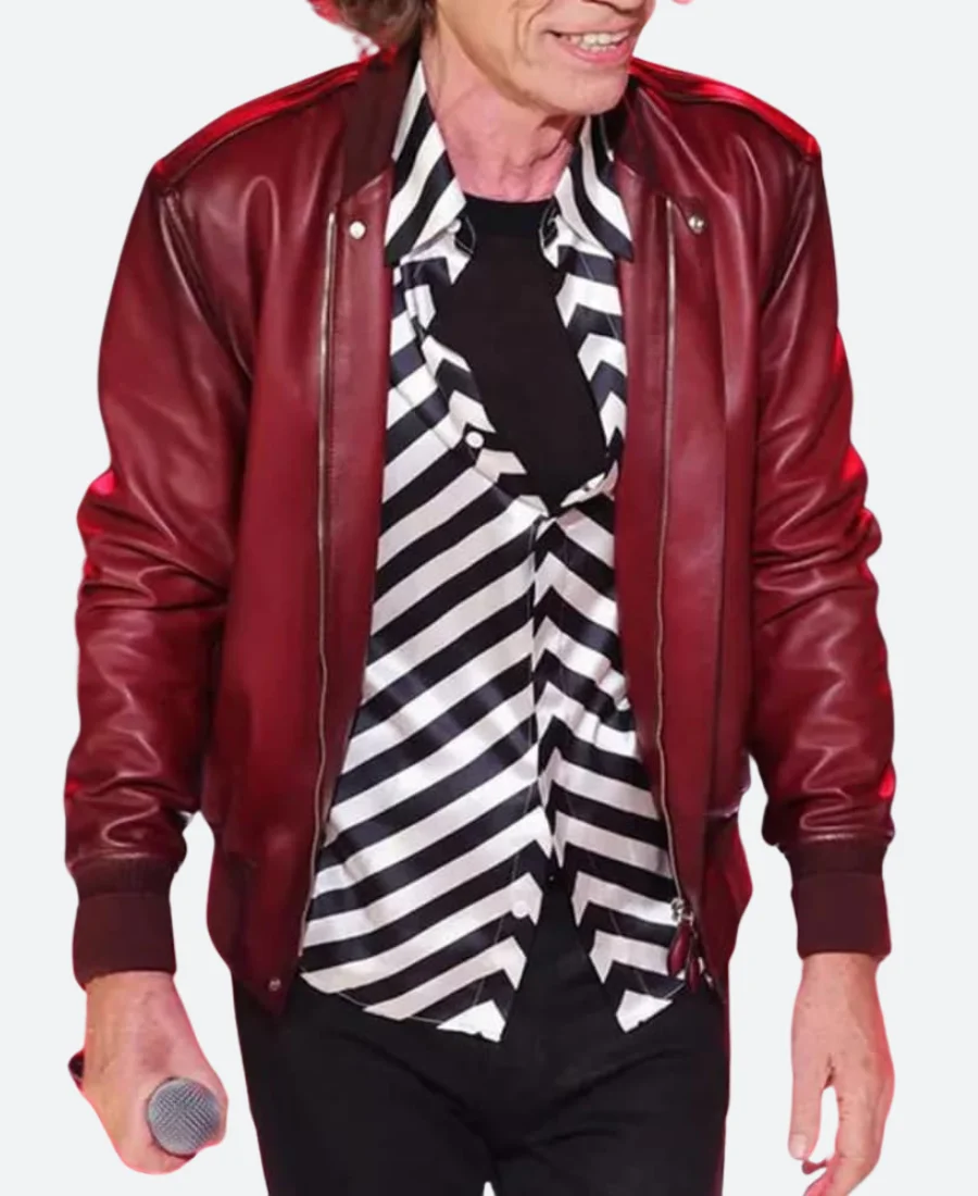 Rolling Stones 2023 Mick Jagger Leather Jacket