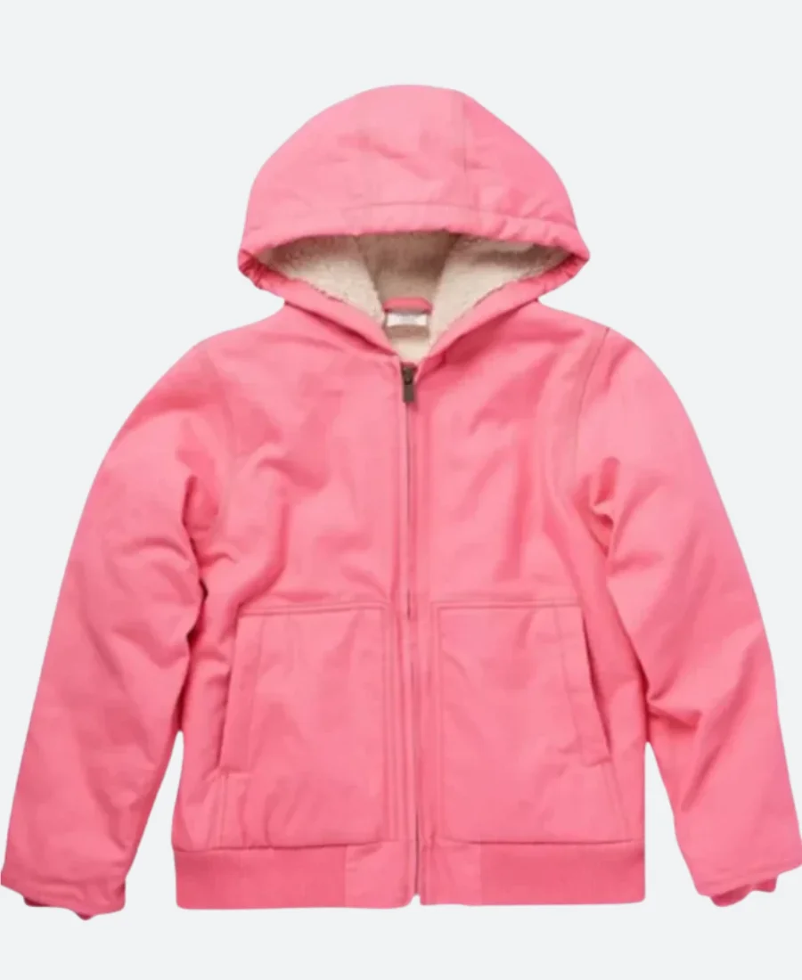 Sherpa Lined Pink Hooded Jacket