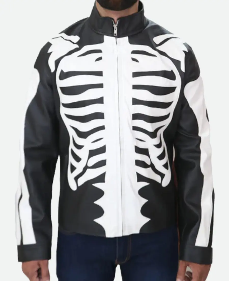 Skeleton Bones Leather Jacket