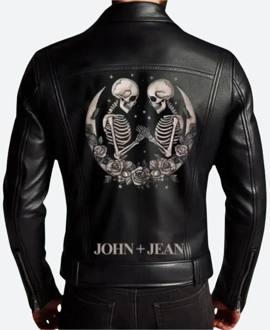 Skeleton Design Leather Jacket