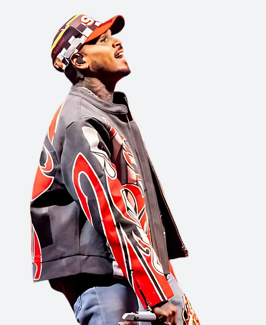 Tycoon Music Festival Chris Brown Leather Jacket Seleves image