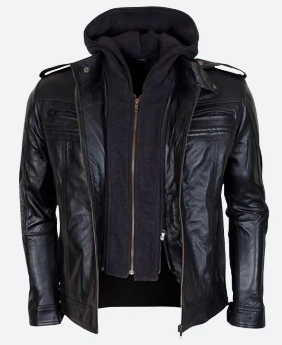 WWE Wrestlers AJ Style Hooded Leather Jacket